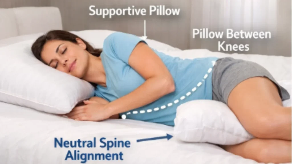 best sleeping position for neck and back pain side sleeping pillow support